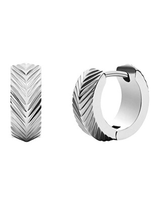 Fossil - Elegantní ocelové kruhové náušnice Harlow JF04666040