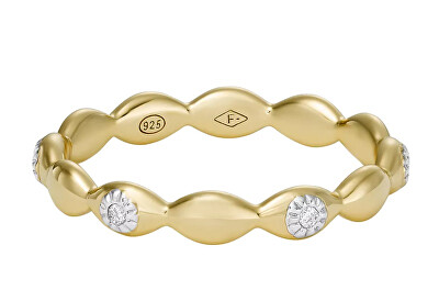 Fossil - Elegantní pozlacený prsten Evil Eye JFS00615710