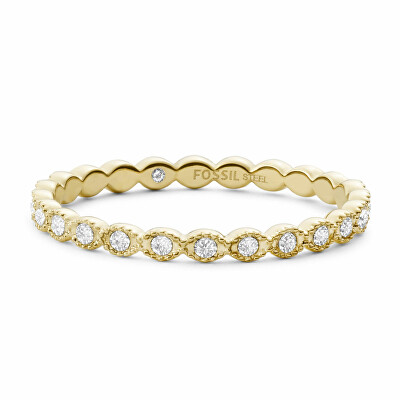 Fossil - Elegantní pozlacený prsten s krystaly Vintage Twist JF03749710