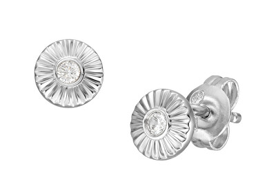 Fossil - Elegantní stříbrné náušnice s krystalem Circle JFS00617040