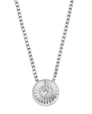 Fossil - Elegantní stříbrný náhrdelník s krystalem Circle JFS00618040