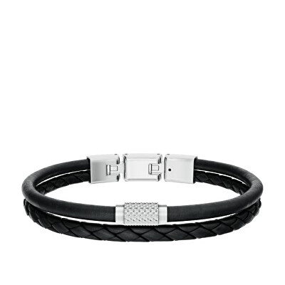 Fossil - Kožený dvojitý náramek pro muže JF04989040
