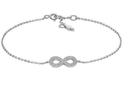 Fossil - Nadčasový stříbrný náramek Nekonečno s krystaly JFS00633040