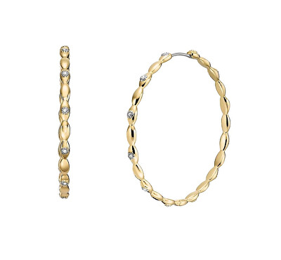 Fossil - Nepřehlédnutelné pozlacené náušnice kruhy Sutton JF04817710