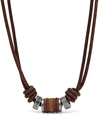 Fossil - Pánský kožený náhrdelník JF00899797