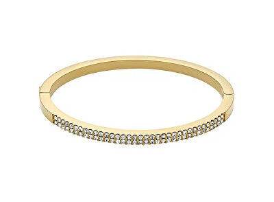Fossil - Brățară solidă placată cu aur cu cristale Ellis Pavé JF04862710