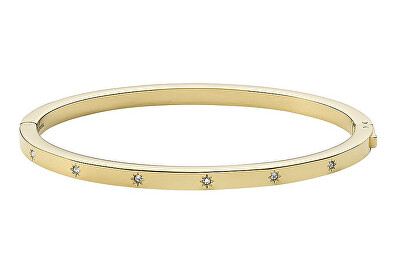 Fossil - Pevný pozlacený náramek se zirkony Shine Bright JF03872710