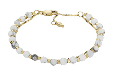 Fossil - Překrásný pozlacený dvojitý náramek s korálky JF04443710