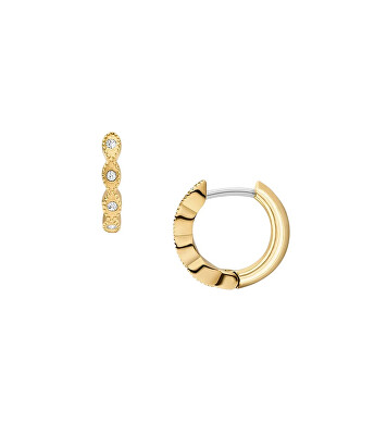 Fossil - Slušivé pozlacené kruhové náušnice s krystaly Ellis JF04913710