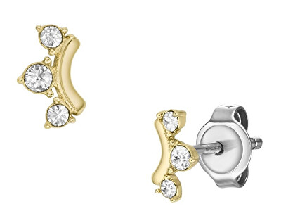 Fossil - Slušivé pozlacené náušnice s krystaly JF04596710