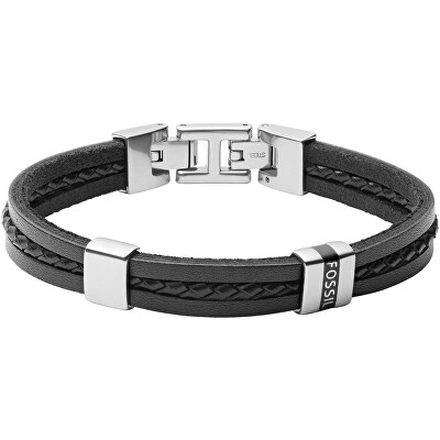 Fossil - Slušivý pánský kožený náramek Vintage Casual JF03686040