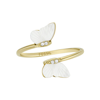 Fossil - Slušivý pozlacený otevřený prsten Radiant Wings JF04423710
