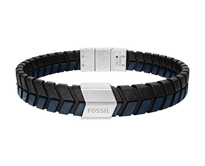 Fossil - Stylový kožený náramek pro muže Woven JF04985040