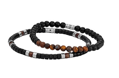 Fossil - Stylový set pánských korálkových náramků JGFTSET1064
