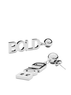 Furiosa - Moderní ocelové náušnice s textem Bold SE-BOLDEARING-S