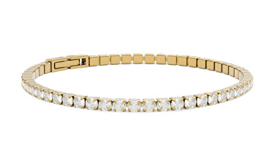 Furiosa - Pozlacený tenisový náramek s čirými krystaly Swarovski SB-TENNIS-G