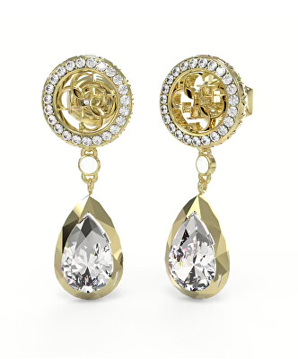 Guess - Blyštivé pozlacené náušnice 4G Light JUBE05235JWYGT/U