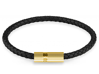 Guess - Černý kožený náramek Blackjack JUXB03238JWYGBK