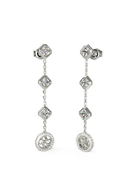 Guess - Dlouhé ocelové náušnice se zirkony 4G Crush JUBE04157JWRHT/U