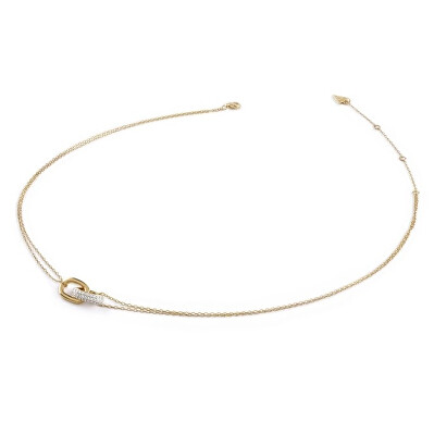 Guess - Dvojitý pozlacený náhrdelník s kubickými zirkony Nuances JSBN04546JWYGT/U