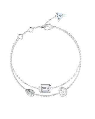 Guess - Dvojitý ocelový náramek se zirkony 4G Light JUBB05237JWRH