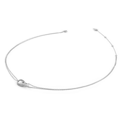 Guess - Dvojitý stříbrný náhrdelník s kubickými zirkony Nuances JSBN04550JWRHT/U