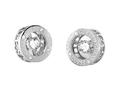 Guess - Elegantní ocelové náušnice pecky Solitaire JUBE01464JWRHT/U