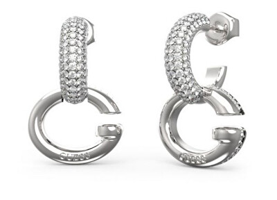 Guess - Fashion kruhové náušnice s krystaly Oh My G JUBE04521JWRHT/U