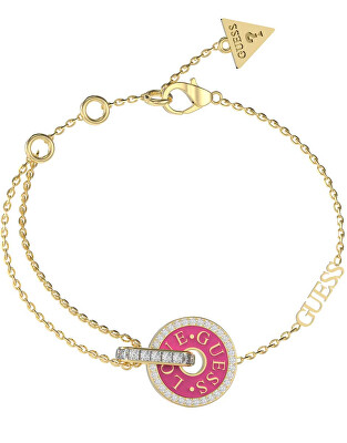 Guess - Fashion pozlacený náramek se zirkony Love Guess JUBB04078JWYGFC
