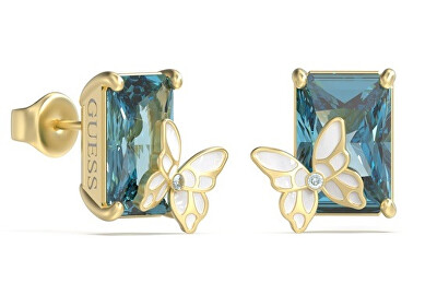 Guess - Hravé pozlacené náušnice Chrysalis JUBE04095JWYGABT/U