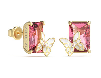 Guess - Hravé pozlacené náušnice Chrysalis JUBE04095JWYGLPT/U