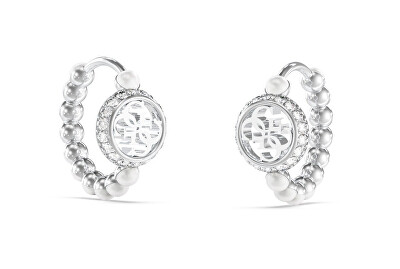 Guess - Jedinečné kruhové náušnice s perličkami Tiny Pearly JUBE05518JWRHT/U