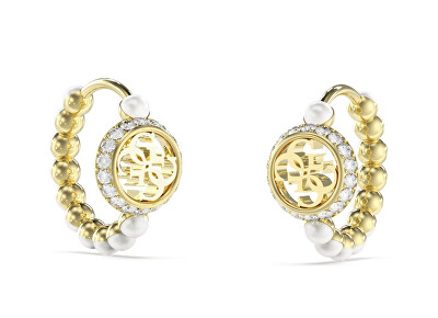 Guess - Jedinečné kruhové náušnice s perličkami Tiny Pearly JUBE05518JWYGT/U