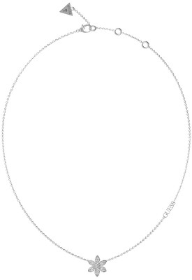 Guess - Krásný ocelový náhrdelník s květinou White Lotus JUBN04146JWRHT/U