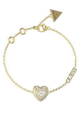 Guess - Krásný pozlacený náramek se zirkony Amami JUBB04027JWYGWH