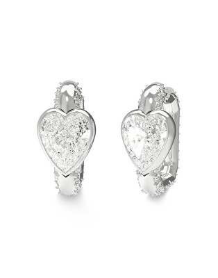 Guess - Kruhové náušnice se srdíčky Crystal Love JUBE06365JWRHT/U