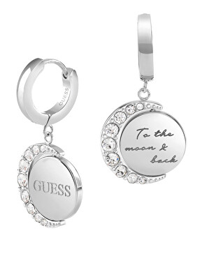 Guess - Kruhové náušnice s přívěsky Moon Phases JUBE01192JWRH
