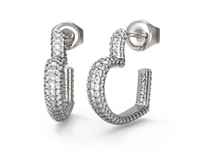 Guess - Kruhové náušnice ve tvaru srdce Beloved JUBE05017JWRHT/U