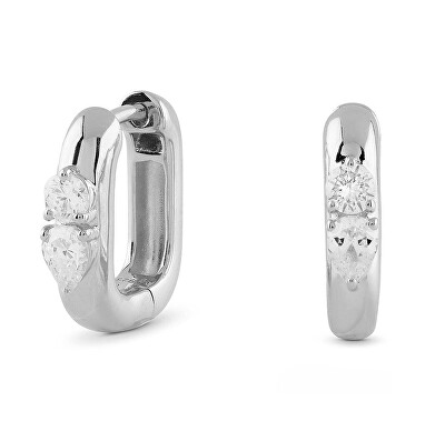 Guess - Minimalistické kruhové náušnice s kubickými zirkony Nuances JSBE04519JWRHT/U