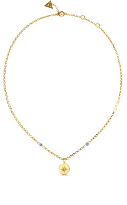 Guess - Moderní pozlacený náhrdelník Monete JUBN02201JWYGT/U