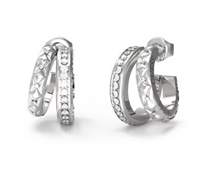 Guess - Módní ocelové kruhy se zirkony Stylish Guess JUBE04587JWRHT/U