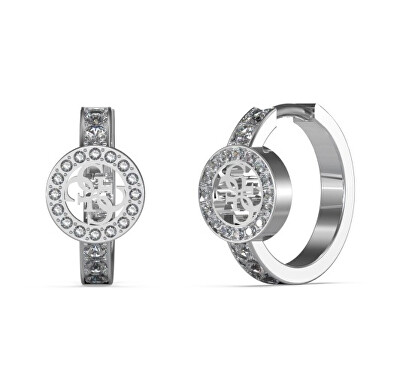 Guess - Módní ocelové náušnice s krystaly Huggie Me JUBE03138JWRHT/U