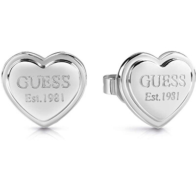 Guess - Módní ocelové náušnice se srdíčkem JUBE02179JWRHT/U