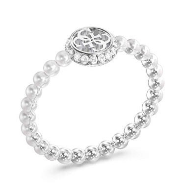 Guess - Módní ocelový prsten s perličkami Tiny Pearly JUBR05522JWRH