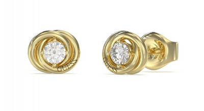 Guess - Módní pozlacené náušnice se zirkonem Perfect JUBE04065JWYGT/U