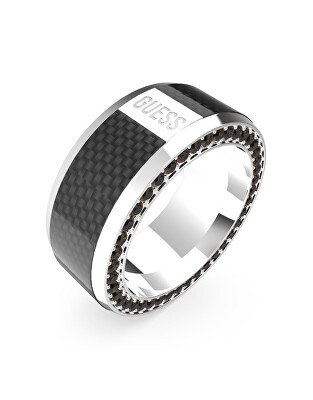 Guess - Módní prsten s černými krystaly Racer Tag JUMR04041JWSTBK