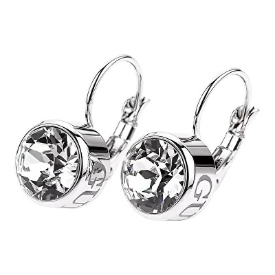 Guess - Nadčasové ocelové náušnice s čirými krystaly GEJUBT01064