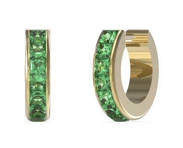 Guess - Nadčasové pozlacené náušnice s krystaly Huggie Me JUBE03134JWYGEMT/U
