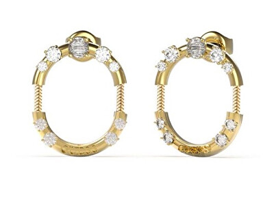 Guess - Nadčasové pozlacené náušnice Sunburst JUBE01402JWYGT