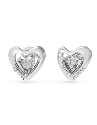 Guess - Nádherné ocelové náušnice Srdíčka Beloved JUBE05024JWRHT/U